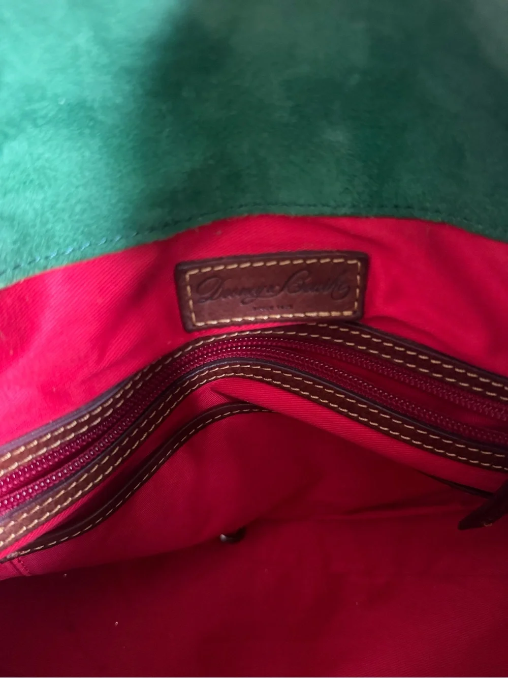 Dooney & Bourke Medium Florentine Vachetta Leather Satchel Chestnut Brown Boho - Picture 9 of 11